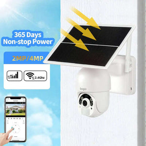 كاميرا مراقبة بالطاقة الشمسية 4G بجودة تصوير عالية بشريحة بيانات استشعار الحركة تصوير ليلي كاميرا طاقة شمسية