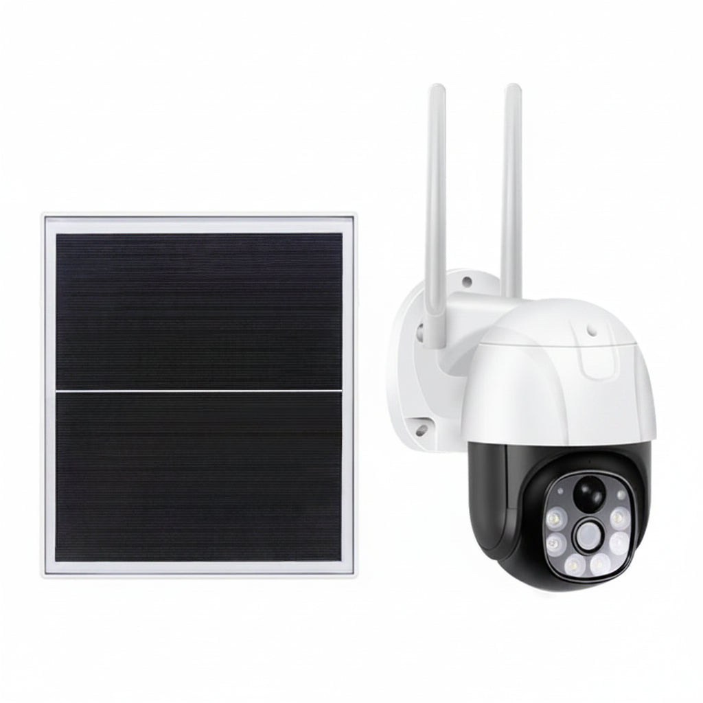 V380 Pro كاميرا مراقبة خارجية بطاقة الشمسية 4G بدقة رؤية ليلية PTZ لاسلكية واي فاي | V380 Solar 4G PTZ Security Camera 2MP Color Night Vision