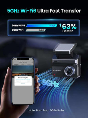 داش كام DDPAI Z50 Pro أمامية وخلفية 4K واي فاي 5G GPS شاشة IPS رؤية ليلية AI مراقبة 48 ساعة ADAS داش كام