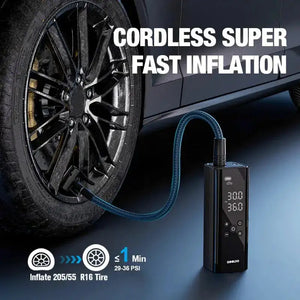 ضاغط هواء كهربائي منفاخ GOOLOO للسيارة - منفاخ إطارات محمول مع مصباح LED - 150PSI ملحقات السيارات