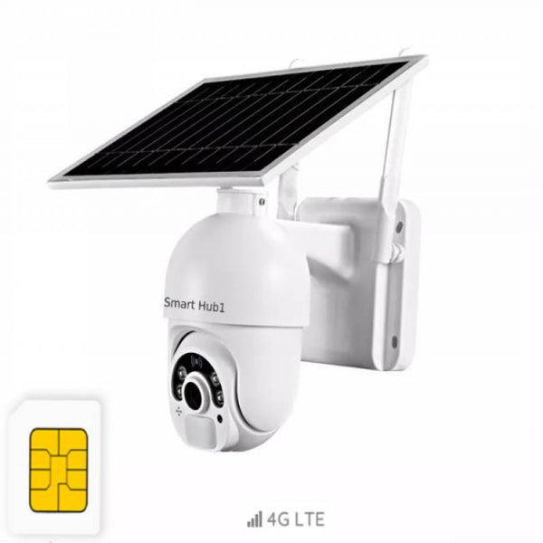 كاميرا مراقبة بالطاقة الشمسية 4G مع لوح شمسي تصوير ليلي دقة 2560×1440 استشعار حركة بان355°تيلت90° زاوية رؤية 120°