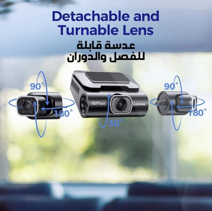 4 قنوات 4 كاميرات داش كام كاميرا للسيارة Azdome M660 تصوير كل جهات السيارة تحكم صوتي مع رؤية ليلية ومكثف بزاوية 360 درجة أمامية خلفية ذاكرة مدمجة 128 جيجابايت واي فاي sweety1