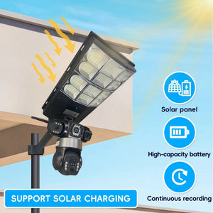 كاميرا إنارة شارع بالطاقة الشمسية 4G - 15MP زووم 10X ثلاث عدسات تتبع حركي مقاومة للماء - Solar Street Light Camera sweety1 كاميرات مراقبة