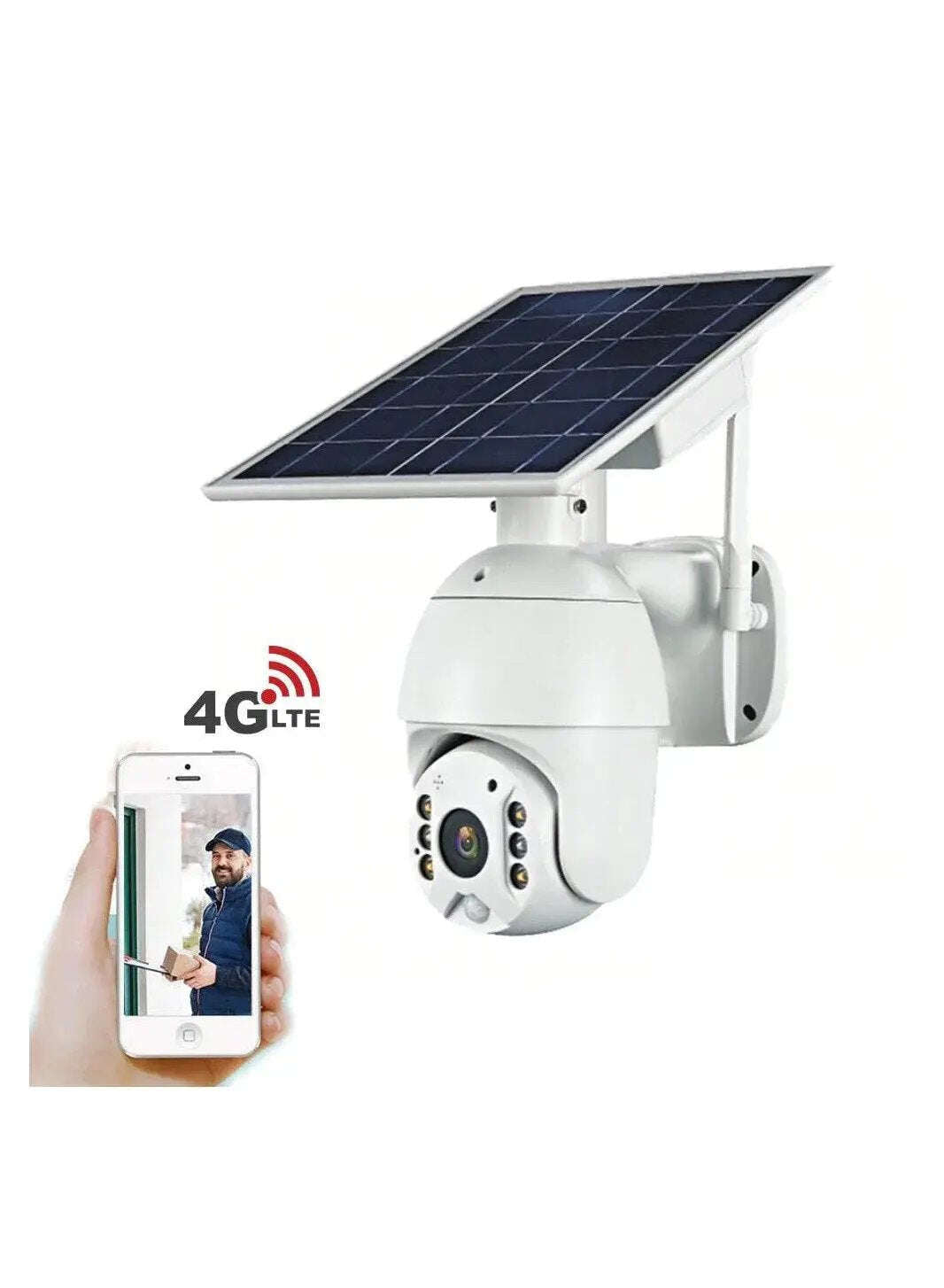 كاميرا مراقبة 4G بشريحة بيانات جوال بالطاقة الشمسية خارجية صوت ثنائي رؤية ليلية ملونة عالية دقة عالية مستشعرمزدوج كاميرا آي بي متحركة مستشعرحركة لوحة طاقة شمسية كاميرا طاقة شمسية