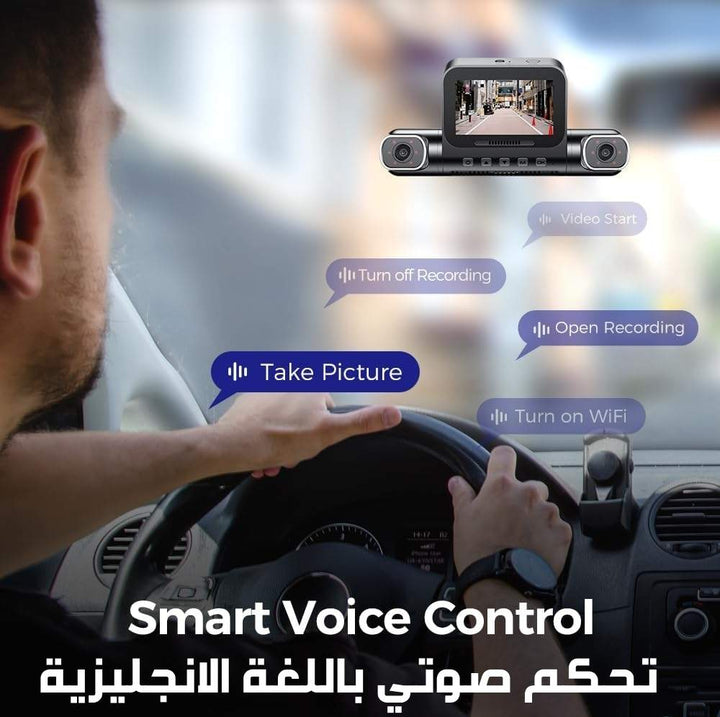 4 قنوات 4 كاميرات داش كام كاميرا للسيارة Azdome M660 تصوير كل جهات السيارة تحكم صوتي مع رؤية ليلية ومكثف بزاوية 360 درجة أمامية خلفية ذاكرة مدمجة 128 جيجابايت واي فاي sweety1