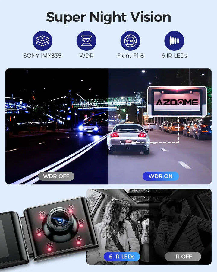 كاميرا داش كام ب 3قنوات 3 كاميرات Azdome Dash cam 3 cameresن السعودي