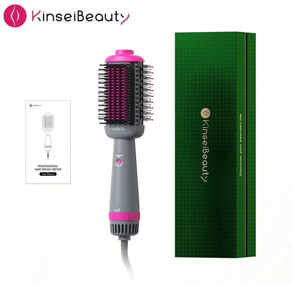 فرشاة هواء ساخن مزدوجة الغرض لفرد الشعر سيراميك مضادة للكي متعددة الوظائف