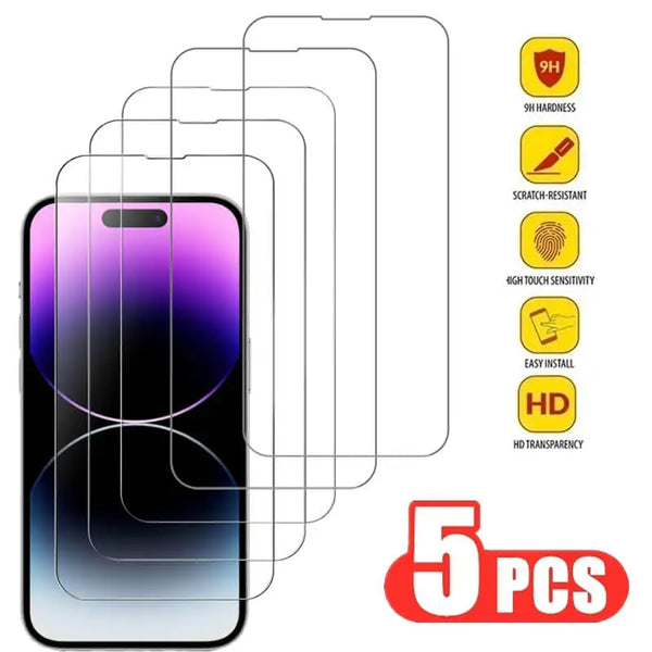 Glass Screen Protector for iPhone 11 / 12 / 13 / 14 / 15 / 16 - Pro and Max