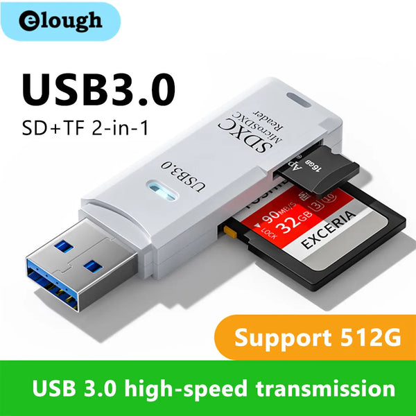 2 in 1 USB 3.0 Card Reader Micro TF sd card reader usb adapter High Speed ​​Cardreader TF Memory card For PC Laptop Accessories
