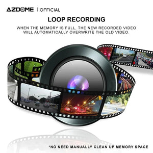 كاميرا داش كام ازدوم AZDOME 2K بدقة QHD 2560x1440P أمامية و خلفية واي فاي كاميرا سيارة M27 بشاشة 3 بوصة، رؤية ليلية WDR، مراقبة الركن، مستشعر G-Sensor، زاوية واسعة 150 درجة داش كام