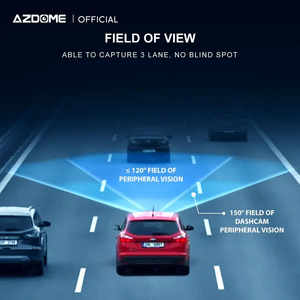 داش كام ازدوم Azdome AR09 مراية مرايا واي فاي كاميرتين جي بي اس شاشة لمس زاوية متسعة رؤية ليلية حساس الحوادث نظام جي داش كام