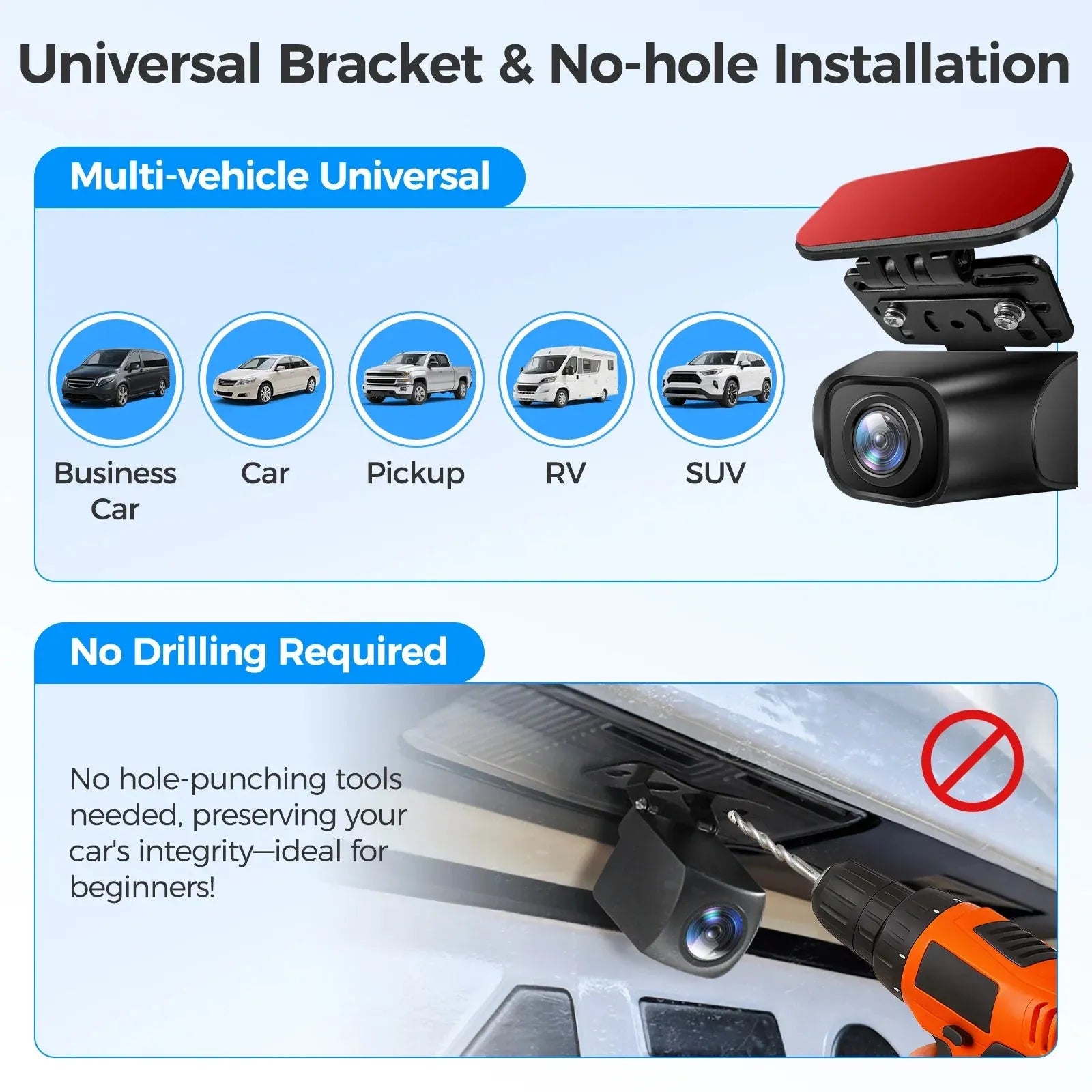حامل علاق داش كام كاميرا خلفية للنافذة الخلفية متوافق مع AZDOME M550 Max/M550/M01 Max/PG17 وREDTIGER Car Accessories