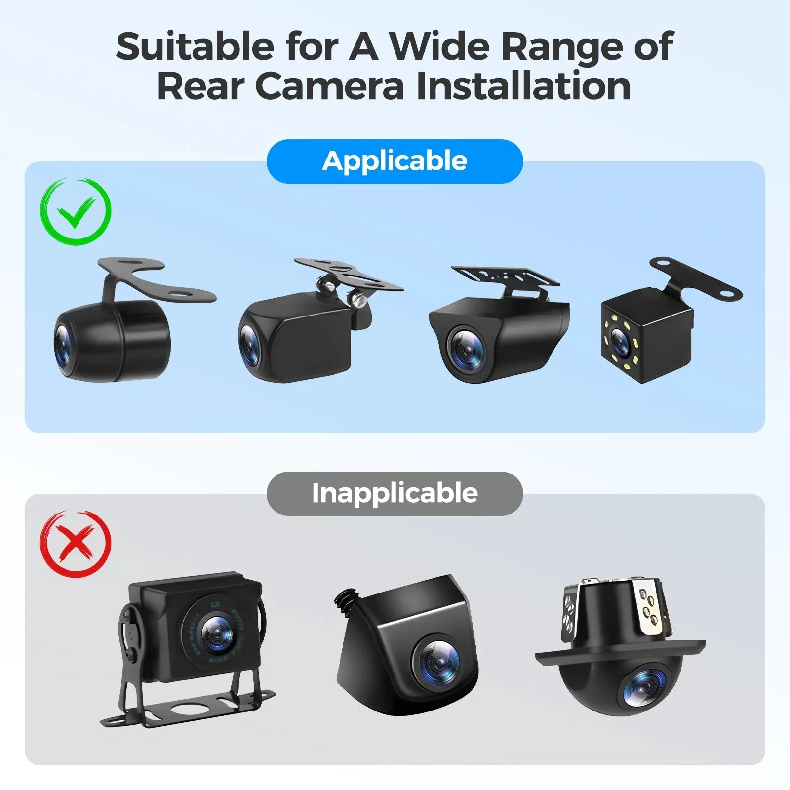 حامل علاق داش كام كاميرا خلفية للنافذة الخلفية متوافق مع AZDOME M550 Max/M550/M01 Max/PG17 وREDTIGER Car Accessories