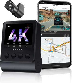 داش كام DDPAI Z50 أمامية وخلفية 4K سوني IMX415 واي فاي GPS رؤية ليلية تخزين مزدوج مراقبة 24 ساعة داش كام 