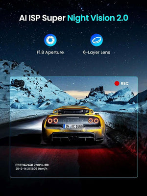 داش كام DDPAI Z50 Pro أمامية وخلفية 4K واي فاي 5G GPS شاشة IPS رؤية ليلية AI مراقبة 48 ساعة ADAS داش كام