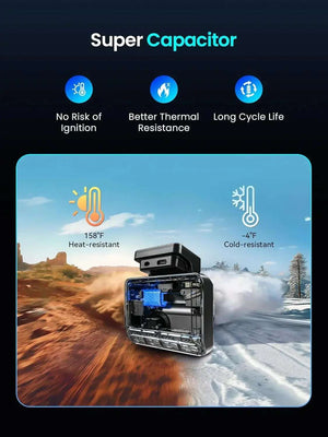 داش كام DDPAI Z50 Pro أمامية وخلفية 4K واي فاي 5G GPS شاشة IPS رؤية ليلية AI مراقبة 48 ساعة ADAS داش كام
