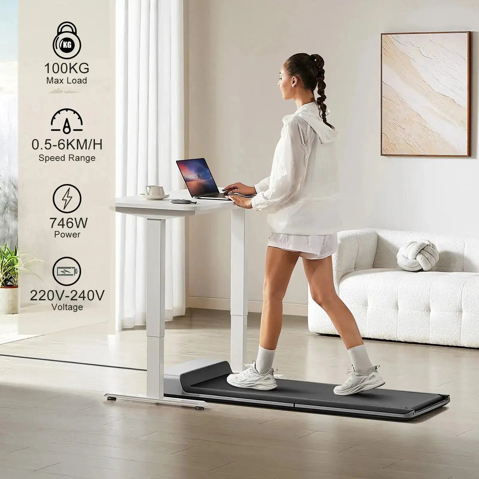 جهاز مشي كهربائي قابل للطي Kingsmith Walkingpad P1 - تحكم عن بعد وتطبيق - للمنزل والمكتب الرياضة واللياقة