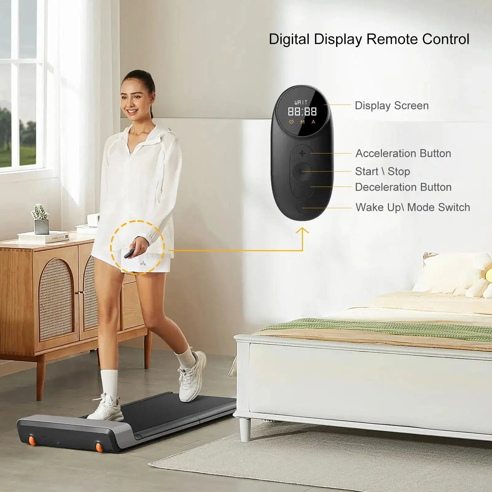 جهاز مشي كهربائي قابل للطي Kingsmith Walkingpad P1 - تحكم عن بعد وتطبيق - للمنزل والمكتب الرياضة واللياقة