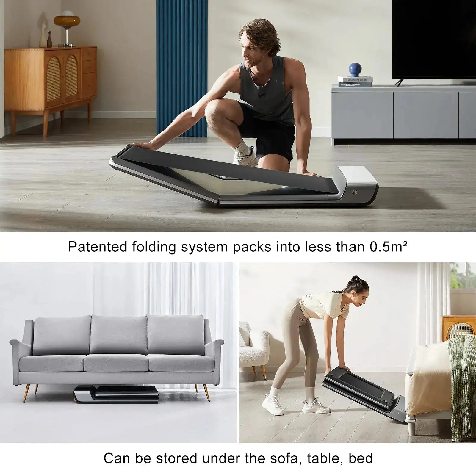 جهاز مشي كهربائي قابل للطي Kingsmith Walkingpad P1 - تحكم عن بعد وتطبيق - للمنزل والمكتب الرياضة واللياقة
