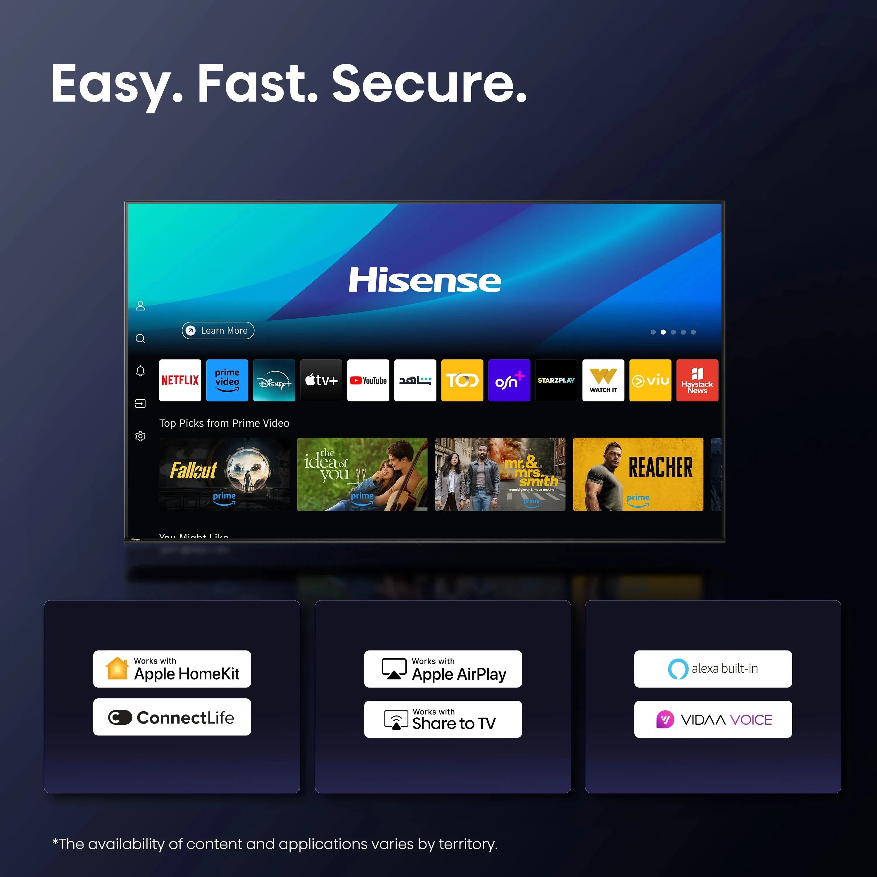 تلفزيون هايسنس Q6 QLED 4K - 55/65/75 بوصة - بذكاء الاصطناعي دولبي فيوجن Dolby Vision Atmos - AI Upscaler - تحكم صوتي تلفزيونات وشاشات