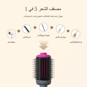 فرشاة هواء ساخن مزدوجة الغرض لفرد الشعر سيراميك مضادة للكي متعددة الوظائف اجهزة تصفيف الشعر