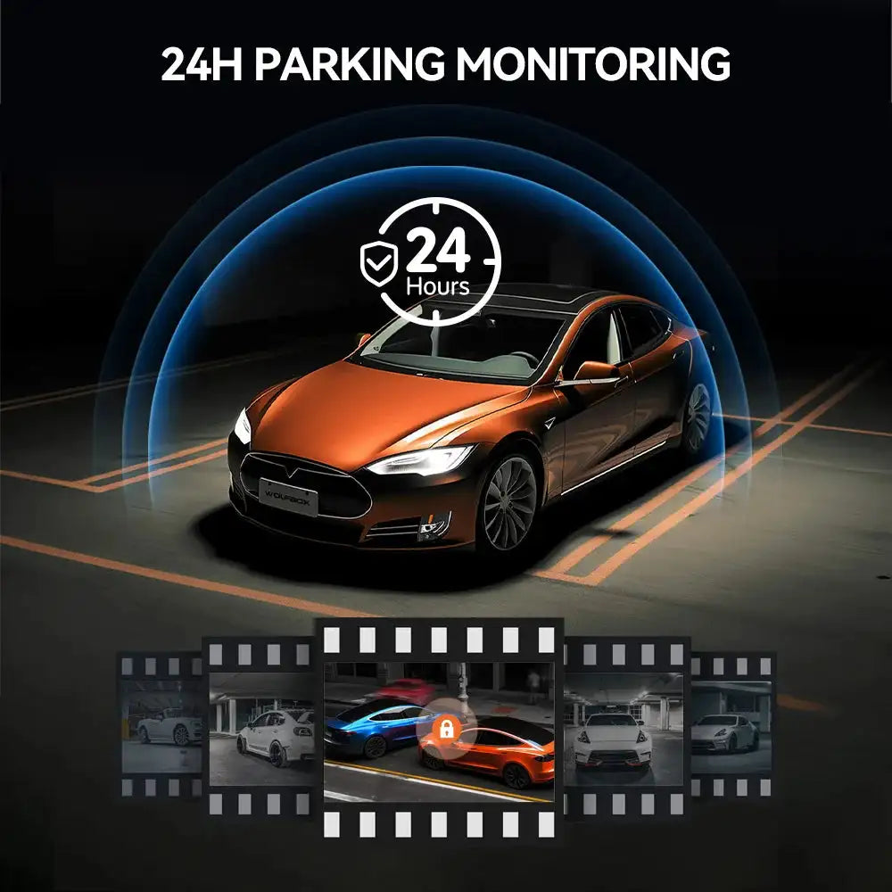 كاميرا داش كام سيارة الذيب WOLFBOX G840H واي فاي 2.5K+1080P مرآة امامية و خلفية GPS مسجل قيادة ذكي شاشة لمس داش كام