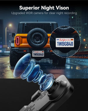 كاميرا داش كام الذيب لسيارة WOLFBOX G840S بشاشة 12 بوصة IPS - داش كام 4K مرآة رؤية خلفية مع GPS، تسجيل فيديو، رؤية ليلية HD، كاميرا مزدوجة، مسجل DVR، مراقبة الركن sweety1 داش كام