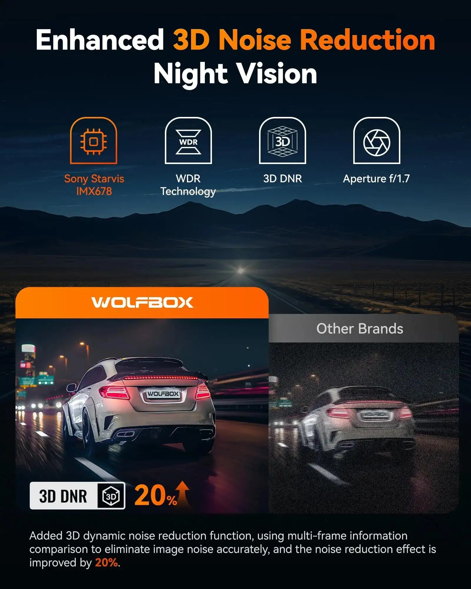 كاميرا سيارة WOLFBOX X5 ثلاثية القنوات 4K - داش كام STARVIS 2 IMX678 بدقة 4K+2.5K، كاميرا أمامية وخلفية وداخلية، واي فاي 5.8 جيجاهرتز، مرآة DVR داش كام ذكية الذيب sweety1 داش كام